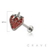 STRAWBERRY MULTI CZ TOP THREADLESS (PUSH IN) 316L SURGICAL STEEL LABRET SET